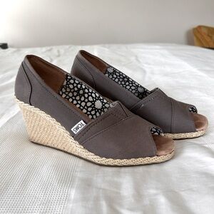 Toms Espadrille Open Toe Wedge